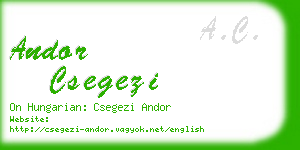 andor csegezi business card